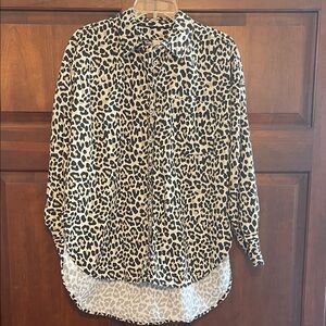 Maeve Bennet Leopard Print Buttondown Shirt